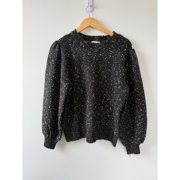 Ophelia Roe Sweaters - Ophelia Roe Black Gold Metallic Speckled Knit Sweater Women's Large